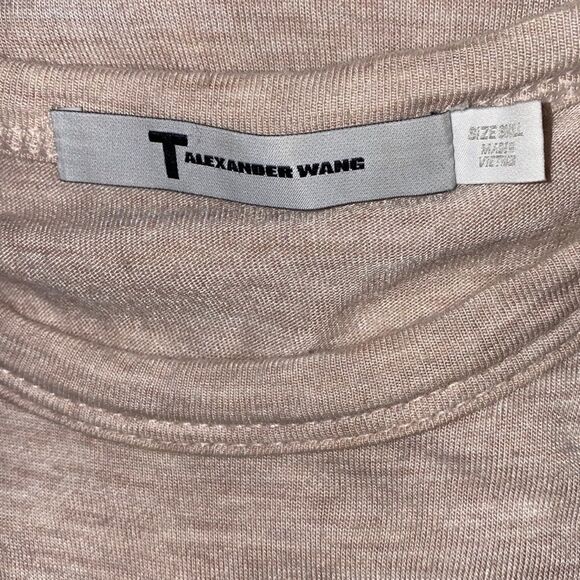 T BY ALEXANDER WANG Heathered Oatmeal Overlap Muscle Tee Dress-S - Picture 6 of 7